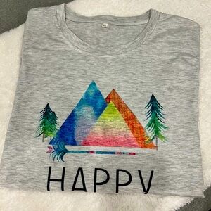 Women’s Happy Camper T-Shirt. XL, New, Never worn.
